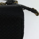 BOTTEGA VENETA Chain Shoulder Bag Cotton Black Gold Auth sw586-17