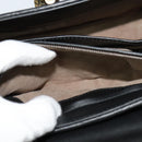 BOTTEGA VENETA Chain Shoulder Bag Cotton Black Gold Auth sw586-24