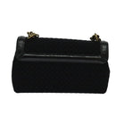BOTTEGA VENETA Chain Shoulder Bag Cotton Black Gold Auth sw586-2