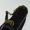 BOTTEGA VENETA Chain Shoulder Bag Cotton Black Gold Auth sw586-6