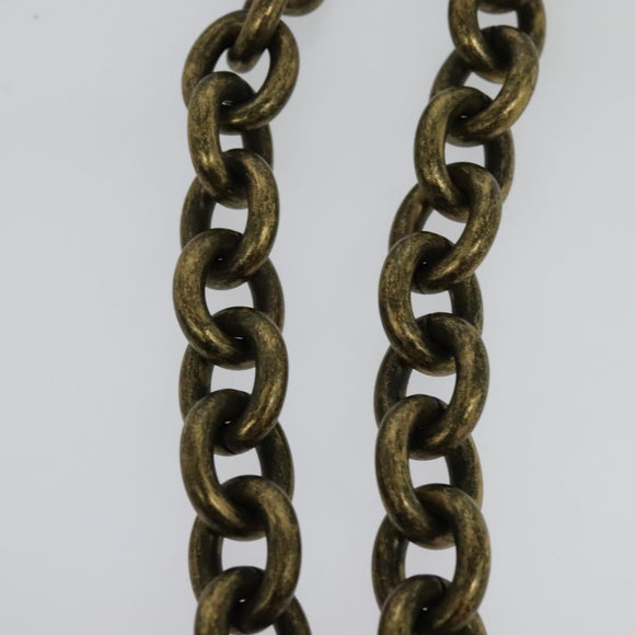 BOTTEGA VENETA Chain Shoulder Bag Cotton Black Gold Auth sw586