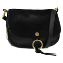 Chloe Curtis Shoulder Bag Suede Black Gold Auth sw587-1