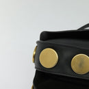 Chloe Curtis Shoulder Bag Suede Black Gold Auth sw587-9