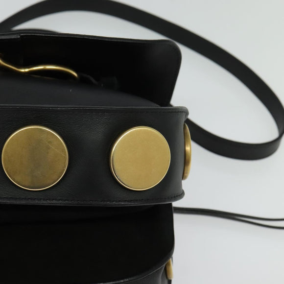 Chloe Curtis Shoulder Bag Suede Black Gold Auth sw587