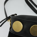 Chloe Curtis Shoulder Bag Suede Black Gold Auth sw587-15