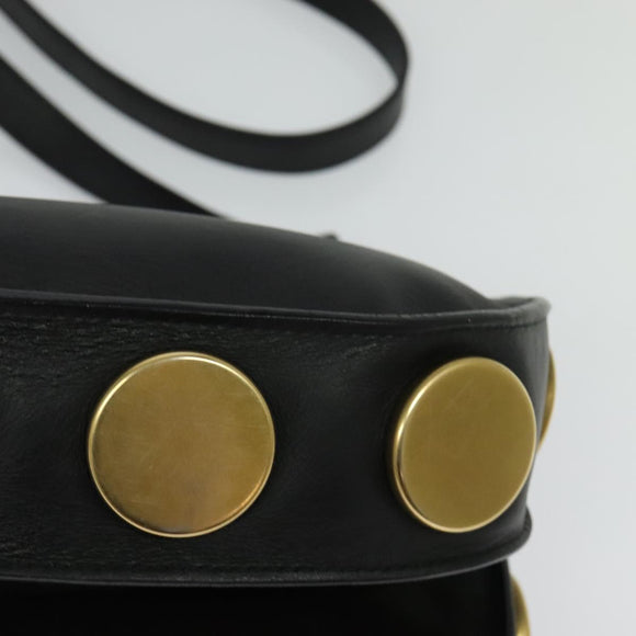 Chloe Curtis Shoulder Bag Suede Black Gold Auth sw587