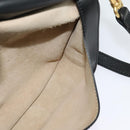 Chloe Curtis Shoulder Bag Suede Black Gold Auth sw587-18