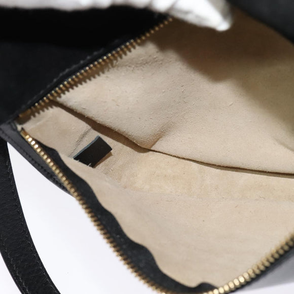 Chloe Curtis Shoulder Bag Suede Black Gold Auth sw587