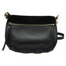 Chloe Curtis Shoulder Bag Suede Black Gold Auth sw587-2
