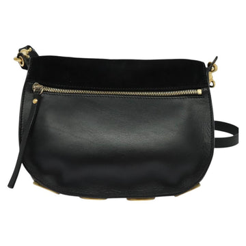 Chloe Curtis Shoulder Bag Suede Black Gold Auth sw587 - 0
