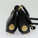 Chloe Curtis Shoulder Bag Suede Black Gold Auth sw587-3