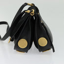 Chloe Curtis Shoulder Bag Suede Black Gold Auth sw587-4