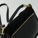 Chloe Curtis Shoulder Bag Suede Black Gold Auth sw587-6