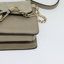 Chloe Fay Shoulder Bag Suede Leather Gray Gold Auth sw588-14