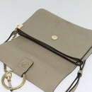 Chloe Fay Shoulder Bag Suede Leather Gray Gold Auth sw588-14