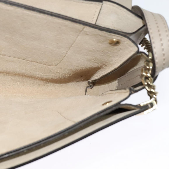 Chloe Fay Shoulder Bag Suede Leather Gray Gold Auth sw588
