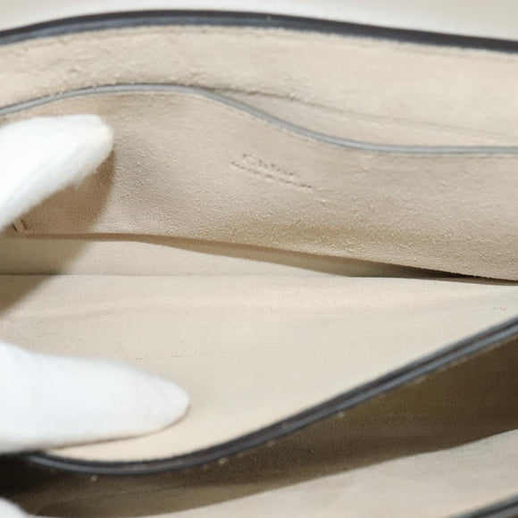 Chloe Fay Shoulder Bag Suede Leather Gray Gold Auth sw588