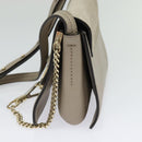 Chloe Fay Shoulder Bag Suede Leather Gray Gold Auth sw588-4