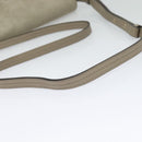 Chloe Fay Shoulder Bag Suede Leather Gray Gold Auth sw588-7