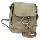 Chloe Fay Shoulder Bag Suede Leather Gray Gold Auth sw589-1