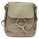 Chloe Fay Shoulder Bag Suede Leather Gray Gold Auth sw589-2