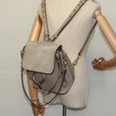 Chloe Fay Shoulder Bag Suede Leather Gray Gold Auth sw589-21