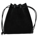 GUCCI Shoulder Bag Suede Black Auth sw595-13