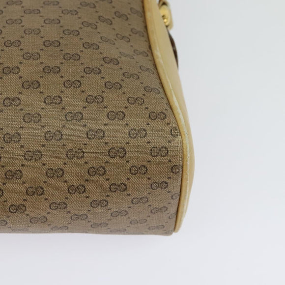GUCCI Micro GG Supreme Shoulder Bag PVC Beige Gold Auth sw596