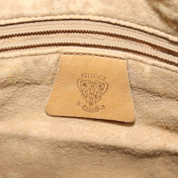 GUCCI Micro GG Supreme Shoulder Bag PVC Beige Gold Auth sw596