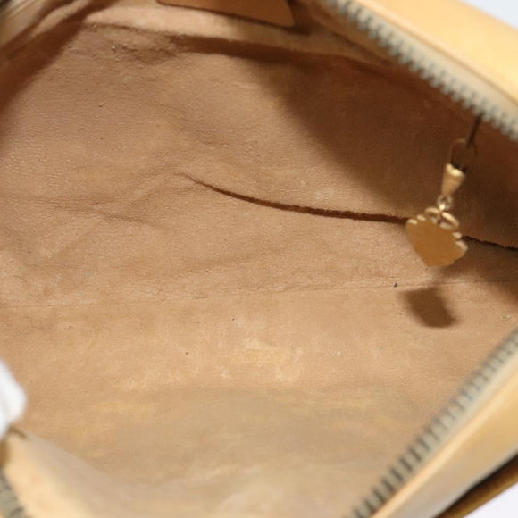 GUCCI Micro GG Supreme Shoulder Bag PVC Beige Gold Auth sw596