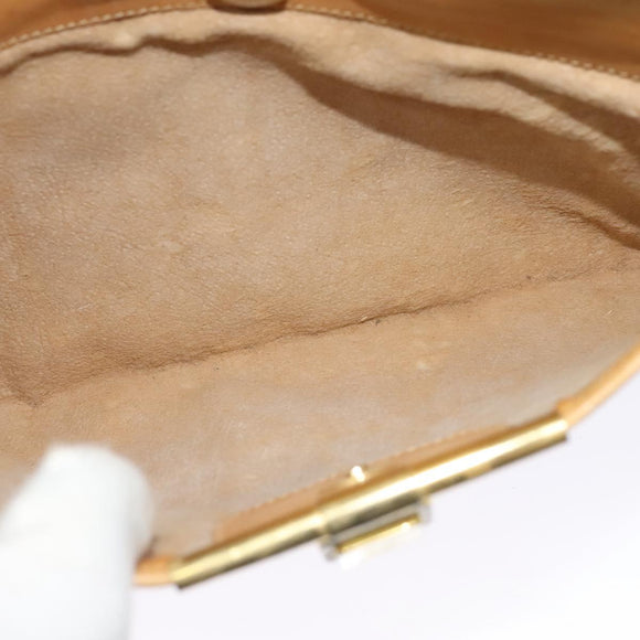 GUCCI Micro GG Supreme Shoulder Bag PVC Beige Gold Auth sw596