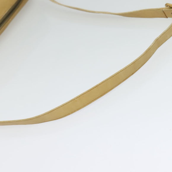 GUCCI Micro GG Supreme Shoulder Bag PVC Beige Gold Auth sw596