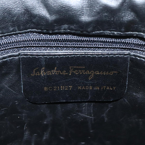 Salvatore Ferragamo Shoulder Bag Leather Green Gold Auth sw600