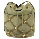 Salvatore Ferragamo Shoulder Bag Leather Green Gold Auth sw600-2