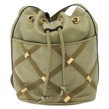 Salvatore Ferragamo Shoulder Bag Leather Green Gold Auth sw600 - 0