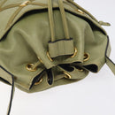 Salvatore Ferragamo Shoulder Bag Leather Green Gold Auth sw600-6