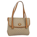 CELINE Macadam Canvas Hand Bag PVC Beige Gold Auth sw601-1
