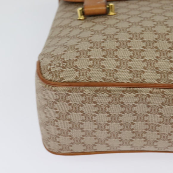 CELINE Macadam Canvas Hand Bag PVC Beige Gold Auth sw601