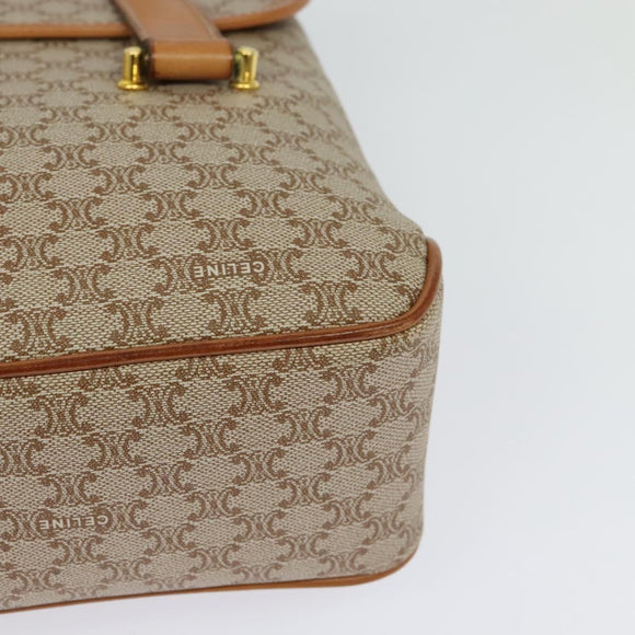 CELINE Macadam Canvas Hand Bag PVC Beige Gold Auth sw601
