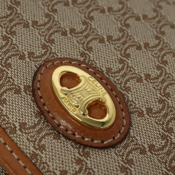 CELINE Macadam Canvas Hand Bag PVC Beige Gold Auth sw601
