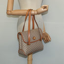 CELINE Macadam Canvas Hand Bag PVC Beige Gold Auth sw601-24