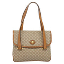 CELINE Macadam Canvas Hand Bag PVC Beige Gold Auth sw601-13