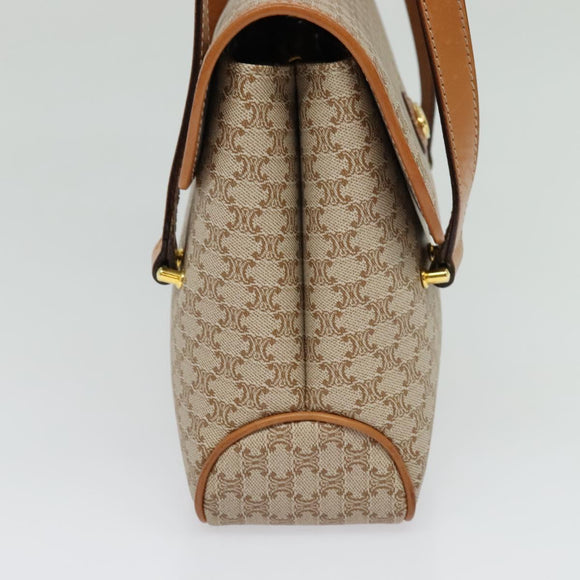 CELINE Macadam Canvas Hand Bag PVC Beige Gold Auth sw601