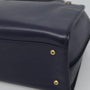 CELINE Hand Bag Leather Blue Gold Auth sw602-16
