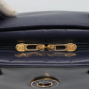 CELINE Hand Bag Leather Blue Gold Auth sw602-10