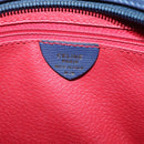 CELINE Hand Bag Leather Blue Gold Auth sw602-12