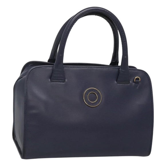 CELINE Hand Bag Leather Blue Gold Auth sw602