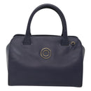 CELINE Hand Bag Leather Blue Gold Auth sw602-13
