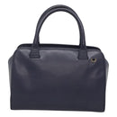 CELINE Hand Bag Leather Blue Gold Auth sw602-2