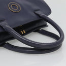 CELINE Hand Bag Leather Blue Gold Auth sw602-7